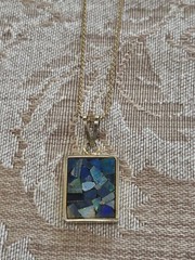1/20 GF 14K FED Gold Fill Serpentine S Link Chain Necklace 18.25″ Mosaic Pendant