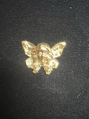 Vintage Brass Stamping Art Nouveau Design 22K Gold Plated for Jewelry/Crafting