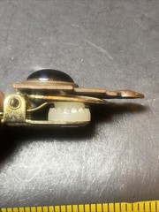 Vintage Art Deco Brass Toned & Black Pendant Statement Jewelry