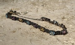 ✨💐🛍️Vintage 925 STERLING SILVER COLORFUL Multi GEMSTONE 💎 MARCASITE Bracelet✨