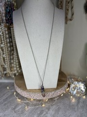 Lot Of 5 Necklaces Crystals Stones Dainty Gold Tone Silver Tone Jewelry Set