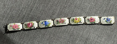 1970’s OPRO Norway 925 Sterling Guilloche Vermeil Panel Bracelet 7.5 long