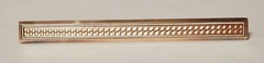 Riker Bros Circa 1940s White Enamel 14K Yellow Gold Brooch Bar Pin 62mm
