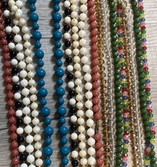 9 VTG Long Costume Jewelry Beaded Necklaces- Various Styles, Colors & Lengths