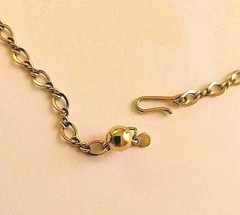 Wells Four Bead Gold Necklace 15″ 14K GF Mid Century Choker or Childs Adj J Hook