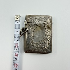 925 Sterling Silver Vintage Match Safe Antique Etched Scroll Vesta Case 14.8g