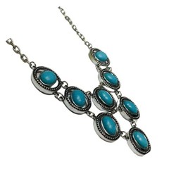 Blue Howlite Necklace 19″ Boho Country Southwestern Bohemian