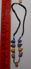 Multi Colors Tiny Ocean Conch Shaped Shell & Glass Bead Necklace 9″ Drop