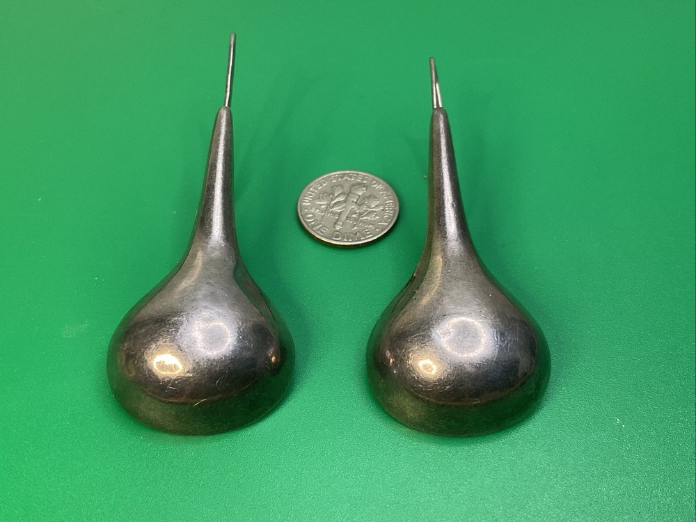 Vtg N D Sterling Silver Teardrop Long Dangle Drop Earrings 2.5 X 1 INCH LARGE