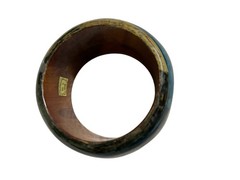 Artisan Wood Resin Acrylic Bangle Bracelet Boho Chunky Peacock Colors