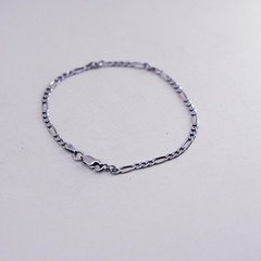 7.5”, 2mm, Vintage sterling 925 silver flatten curb bracelet