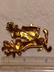Vintage Gold-tone Reindeer Carrying Packages Brooch From 50-60’s