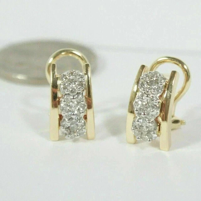 2.01Ct Art Deco Style Lab Created Diamond Engagement 14K Yellow Gold FN Earrings
