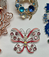 Crystal Rhinestone Bird Butterfly Brooch Pin LOT Peacock Parrot Insect Animal US