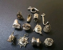 Victorian Silver Plate Charm Set