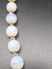 Vintage Opalite 10mm Bead Necklace 21″L Beautiful!