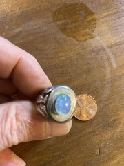 sterling silver ring Opal Thunderbird Sz7.75wght9.6grams