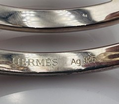 Hermes Paris Vintage French Sterling Silver Sleek Modern Cuff Bracelet