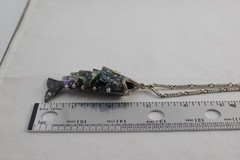 VTG Abalone Shell Silver Articulated Nautical FISH Pendant Necklace Read