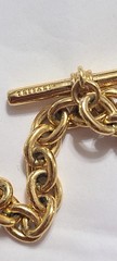 Trifari Signed Vintage Nautical Gold Tone Chain Necklace w Red Blue White Enamel