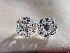 Made to order 2 carat total weight natural Old European Diamond Stud earrings