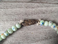 Jadeite Beaded Glass Necklace 15in Light Green Antique Art Deco Vintage