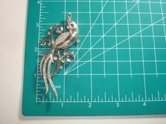 TRIFARI ALFRED PHILIPPE STERLING SILVER,VERMEIL,BIRD of PARADISE BROOCH,SIGNED