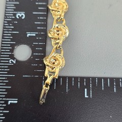 Vintage Gold-Tone Floral Bracelet W/ Whiter/Red Austrian Crystals & Original Box