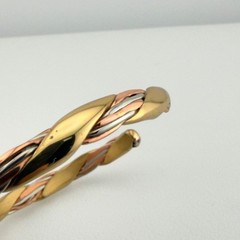 Vintage Sergio Lub Grapevine Copper Brass Cuff Bracelet