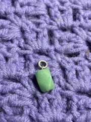 Vintage Faceted Jade Jadeite Stone Pendant 0.5 inch