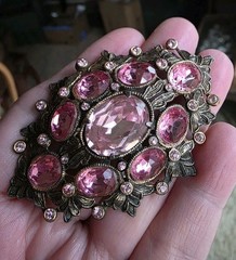 Deco Era Pink High End Glamorous Brooch