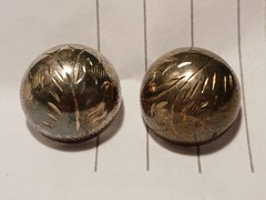 Silver Earrings Pierced Post 925 Etched Stud Post Vintage Jewelry