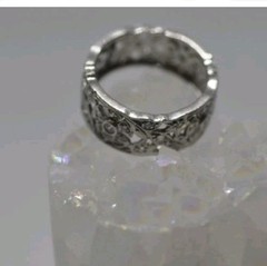 Platinum Antique Vintage Art Deco Diamond Floral Eternity Ring Band 7.5