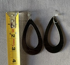 3 Pair Dangle Pierced Earrings Black Beads On Silver Tone, Black, & Multi Color