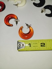 VINTAGE JOAN RIVERS 5 PAIRS LUCITE HOOP PIERCED EARRINGS VARIOUS COLORS