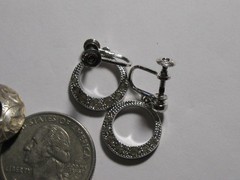 VINTAGE LOT OF 3 STERLING SILVER 925 Stone Pearl filigree SCREW BACK EARRINGS