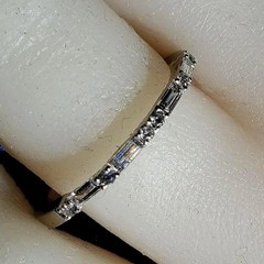 Original EARTH MINED DIAMOND Deco Anniversary Wedding Band Style 14K GOLD Ring 7