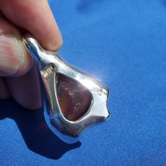Original VERY LARGE 24 Grams Baltic AMBER Hand made 925 STERLING SILVER Pendant