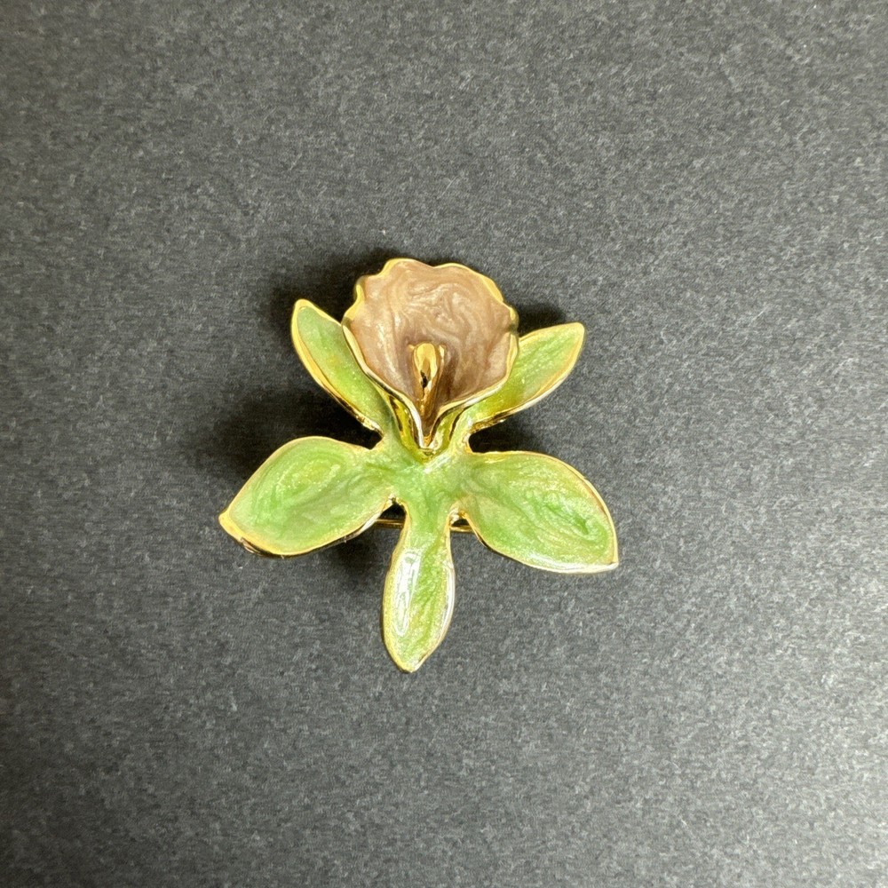 Vintage Enamel Flower Brooch Pin Pendant