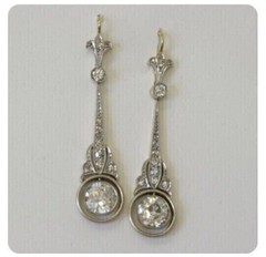 Dangle Drop Engagement Earrings 2.4 Ct Simulated Diamond 14K White Gold Over
