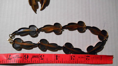 Modernist Vintage MCM Renoir Copper Leaf Link Necklace Choker & Clip Earrings
