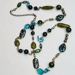 4 Vintage Costume Necklaces Varied Lengths Colors And Shapes All Wearable