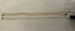 Vintage Majolica Double Strand Pearl Necklace 20″ Matinee Vermeil Clasp Box COA