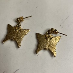 Vintage Butterfly Earrings GoldTone Dangle Unbranded Pre-owned