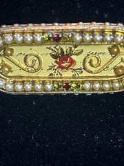 Vintage John Wind Maximal Art Gold Toned Jeweled Rose Brooch