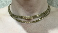 Gorgeous 12k Gold Filled Multi Chain Necklace 5 Strand Antique 15”