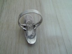 Vintage 925 Silver Abalone Ring ARF Size 6.5 READ