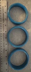 3 Vintage Teal Carved Sunflower Design Bracelets Bangles Y2K 80’s Jewelry