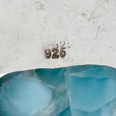 Vintage Sterling Silver 925 Larimar Filigree Pendant