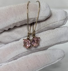 Vintage ~ Now Mixed Lot 5 Pair Gold Tone & Pink Dangle Pierced Earrings